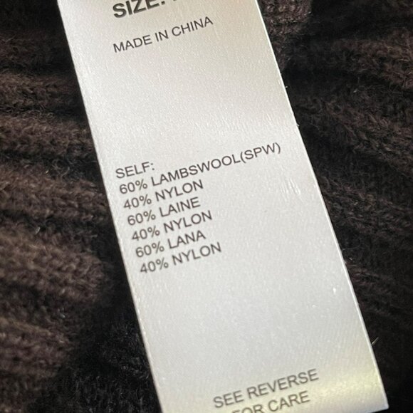 Thakoon Mock Neck Ribbed Lambswool Sweater Dress NWT Chocolate Brown - Picture 7 of 7